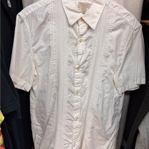 Banana Republic White Short Sleeve Button Down Shirt
